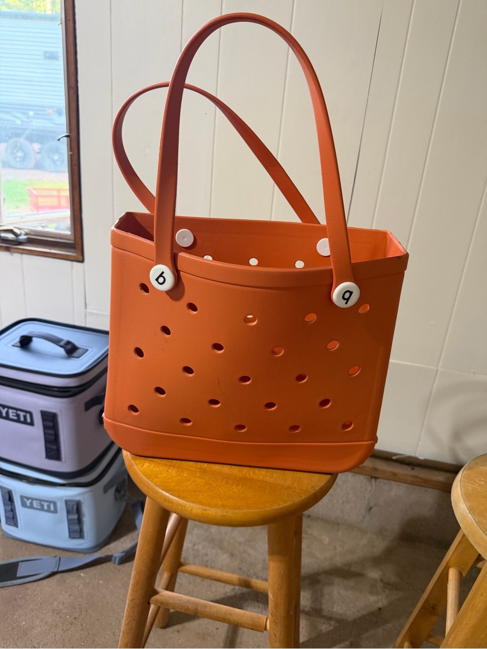BOGG BAG Orange Perforated Tote with Dual Straps